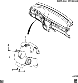 FRONT SUSPENSION-STEERING Chevrolet Optra (Canada) 2004-2007 J STEERING COLUMN COVER