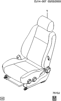INTERIOR TRIM-FRONT SEAT TRIM-SEAT BELTS Chevrolet Optra 2004-2007 J SEAT ASM/FRONT (COMPLETE)
