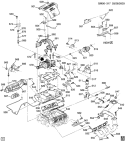 6-ЦИЛИНДРОВЫЙ ДВИГАТЕЛЬ Pontiac Bonneville 2002-2003 H ENGINE ASM-3.8L V6 PART 5 MANIFOLD AND FUEL RELATED PARTS (L67/3.8-1)