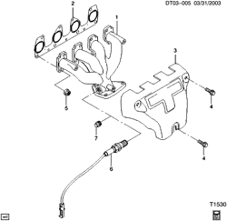 FUEL SYSTEM-EXHAUST-EMISSION SYSTEM Chevrolet Aveo Hatchback (NON CANADA AND US) 2004-2007 T EXHAUST MANIFOLD (LBJ,LV8)