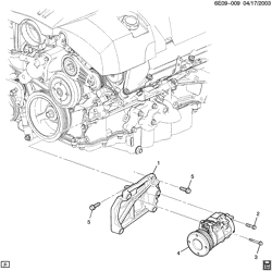 BODY MOUNTING-AIR CONDITIONING-AUDIO/ENTERTAINMENT Cadillac SRX 2004-2009 E A/C COMPRESSOR MOUNTING (LH2/4.6A)