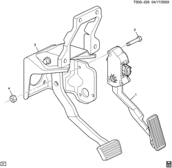 FUEL SYSTEM-EXHAUST-EMISSION SYSTEM Saab 9-7X 2005-2009 T1 ACCELERATOR CONTROL (EXC POWER ADJUSTABLE PEDAL JF4)