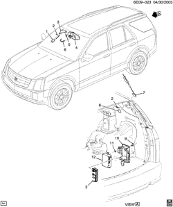 КРЕПЛЕНИЕ КУЗОВА-КОНДИЦИОНЕР-АУДИОСИСТЕМА Cadillac SRX 2004-2004 E COMMUNICATION SYSTEM ONSTAR(UE1)(1ST DES)
