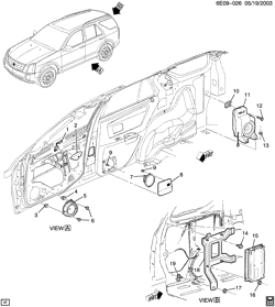 КРЕПЛЕНИЕ КУЗОВА-КОНДИЦИОНЕР-АУДИОСИСТЕМА Cadillac SRX 2004-2006 E AUDIO SYSTEM/SPEAKERS & AMPLIFIER(U66)