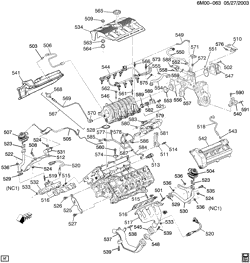 MOTOR 8 CILINDROS Cadillac Deville 2002-2002 K ENGINE ASM-4.6L V8 PART 5 MANIFOLDS & FUEL RELATED PARTS (LD8/4.6Y)
