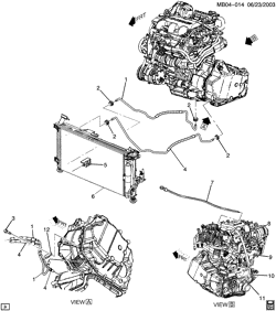 FREIOS Buick Rendezvous 2002-2005 B AUTOMATIC TRANSMISSION OIL COOLER PIPES (LA1/3.4E)