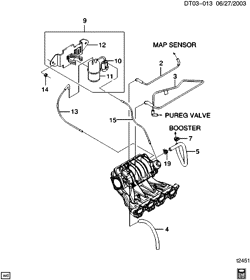 FUEL SYSTEM-EXHAUST-EMISSION SYSTEM Chevrolet Aveo Hatchback (Canada and US) 2004-2008 T A.I.R. SYSTEM & VACUUM PUMP MOUNTING