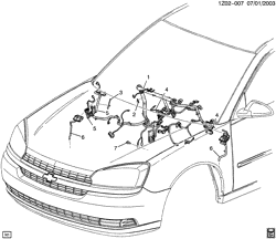 СТАРТЕР-ГЕНЕРАТОР-СИСТЕМА ЗАЖИГАНИЯ-ЭЛЕКТРООБОРУДОВАНИЕ-ЛАМПЫ Chevrolet Malibu (New Model) 2004-2007 Z WIRING HARNESS/INSTRUMENT PANEL
