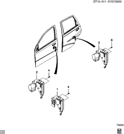 WINDSHIELD-WIPER-MIRRORS-INSTRUMENT PANEL-CONSOLE-DOORS Chevrolet Aveo Hatchback (NON CANADA AND US) 2004-2007 T DOOR LOCK & HARDWARE/FRONT & REAR DOOR ACTUATOR