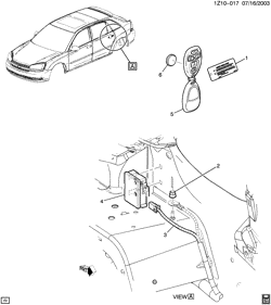 WINDSHIELD-WIPER-MIRRORS-INSTRUMENT PANEL-CONSOLE-DOORS Chevrolet Malibu 2004-2007 Z68 ENTRY SYSTEM/KEYLESS REMOTE
