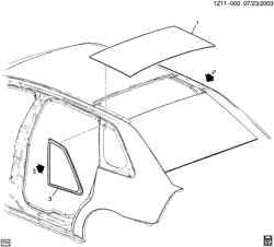 ЗАДНЕЕ СТЕКЛО-ДЕТАЛИ СИДЕНЬЯ-РЕГУЛИРОВОЧНОЕ УСТРОЙСТВО Chevrolet Malibu (New Model) 2004-2007 Z68 QUARTER WINDOW & ROOF GLASS