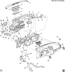КРЕПЛЕНИЕ КУЗОВА-КОНДИЦИОНЕР-АУДИОСИСТЕМА Chevrolet Malibu 2004-2007 Z AIR DISTRIBUTION SYSTEM