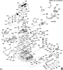 6-CYLINDER ENGINE Buick Park Avenue 2004-2005 C ENGINE ASM-3.8L V6 PART 5 MANIFOLD AND FUEL RELATED PARTS (L67/3.8-1)