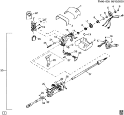 FRONT AXLE-FRONT SUSPENSION-STEERING-DIFFERENTIAL GEAR Hummer H2 2003-2007 N2 STEERING COLUMN