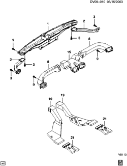 BODY MOUNTING-AIR CONDITIONING-AUDIO/ENTERTAINMENT Chevrolet Epica 2004-2006 V AIR DISTRIBUTION SYSTEM