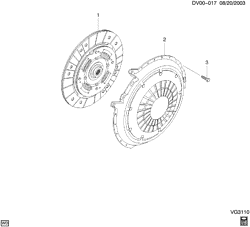 4-CYLINDER ENGINE Chevrolet Epica (Canada) 2004-2006 V CLUTCH COVER & PLATE (L34,MFF)