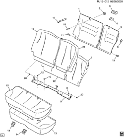 ОБЛИЦОВКА ЗАДНЕГО СИДЕНЬЯ-КОВРИК Chevrolet Cavalier 2003-2005 J SEAT ASM/REAR FOLDING (P96)