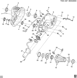 AUTOMATIC TRANSMISSION Saab 9-7X 2005-2009 T1 TRANSFER CASE (NP4) PART 1 CASE COMPONENTS (NVG 126C)