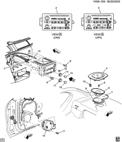 BODY MOUNTING-AIR CONDITIONING-AUDIO/ENTERTAINMENT Chevrolet Malibu 2002-2002 N AUDIO SYSTEM