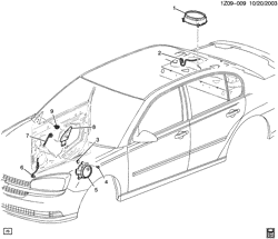 КРЕПЛЕНИЕ КУЗОВА-КОНДИЦИОНЕР-АУДИОСИСТЕМА Chevrolet Malibu (Carryover Model) 2008-2008 ZS,ZT69 AUDIO SYSTEM/SPEAKERS