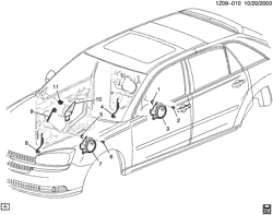 КРЕПЛЕНИЕ КУЗОВА-КОНДИЦИОНЕР-АУДИОСИСТЕМА Chevrolet Malibu 2004-2007 Z68 AUDIO SYSTEM/SPEAKERS