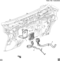 FUEL SYSTEM-EXHAUST-EMISSION SYSTEM Hummer H3 2006-2007 N1 P.C.M. MODULE & WIRING HARNESS