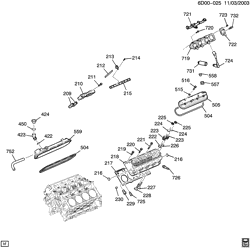 MOTOR 6 CILINDROS Cadillac CTS 2004-2005 DN69 ENGINE ASM-5.7L V8 PART 2 CYLINDER HEAD & RELATED PARTS (LS6/5.7S)
