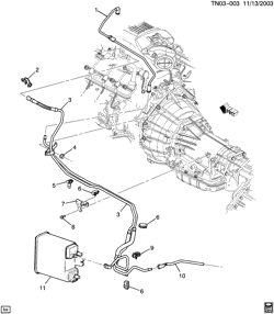 FUEL SYSTEM-EXHAUST-EMISSION SYSTEM Hummer H2 SUT - 36 Bodystyle 2004-2007 N2 FUEL SUPPLY SYSTEM-FRONT (LQ4/6.0U)