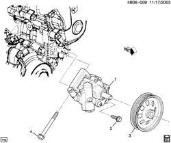 ПЕРЕДН. ПОДВЕКА, УПРАВЛ. Buick LaCrosse/Allure 2005-2008 W19 STEERING PUMP MOUNTING (LY7/3.6-7)