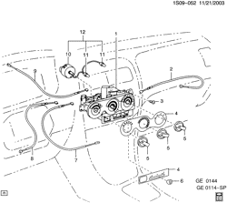 КРЕПЛЕНИЕ КУЗОВА-КОНДИЦИОНЕР-АУДИОСИСТЕМА Chevrolet Prizm 1993-1997 S A/C & HEATER CONTROL ASM & CABLES(C60)