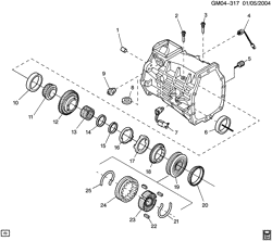 TRANSFER CASE Cadillac CTS 2004-2007 DN 6-SPEED MANUAL TRANSMISSION PART 3 (M12) 1ST/2ND GEAR