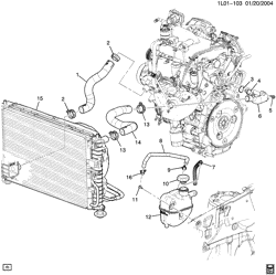 COOLING SYSTEM-GRILLE-OIL SYSTEM Chevrolet Equinox 2005-2009 L HOSES & PIPES/RADIATOR (LNJ/3.4F)