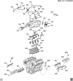 MOTOR 4 CILINDROS Buick Rendezvous 2004-2006 B ENGINE ASM-3.6L V6 PART 5 MANIFOLDS & RELATED PARTS (LY7/3.6-7)