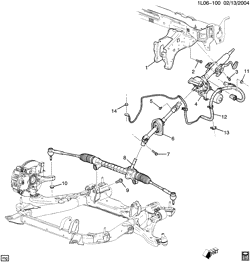 FRONT SUSPENSION-STEERING Pontiac Torrent 2006-2009 L STEERING SYSTEM & RELATED PARTS (LNJ/3.4F)