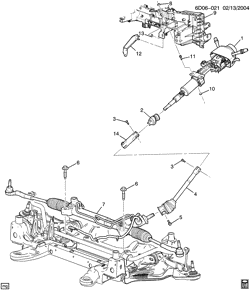 FRONT SUSPENSION-STEERING Cadillac CTS 2003-2007 D69 STEERING SYSTEM & RELATED PARTS