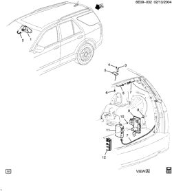 КРЕПЛЕНИЕ КУЗОВА-КОНДИЦИОНЕР-АУДИОСИСТЕМА Cadillac SRX 2005-2005 E COMMUNICATION SYSTEM ONSTAR(UE1)