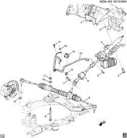FRONT SUSPENSION-STEERING Pontiac G6 2007-2009 ZF STEERING SYSTEM & RELATED PARTS