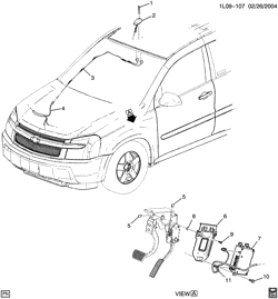BODY MOUNTING-AIR CONDITIONING-AUDIO/ENTERTAINMENT Chevrolet Equinox 2005-2006 L COMMUNICATION SYSTEM ONSTAR(UE1)