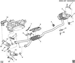 FUEL SYSTEM-EXHAUST-EMISSION SYSTEM Cadillac CTS 2003-2004 D69 EXHAUST SYSTEM (LY9/2.6M,LA3/3.2N)