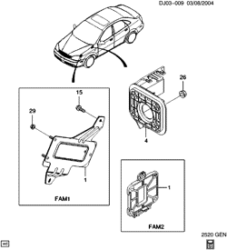 FUEL SYSTEM-EXHAUST-EMISSION SYSTEM Chevrolet Optra 2004-2007 J E.C.M. MODULE & RELATED PARTS PART 2 MOUNTING
