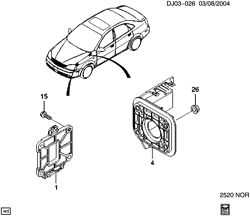 FUEL SYSTEM-EXHAUST-EMISSION SYSTEM Chevrolet Optra (Canada) 2004-2007 J E.C.M. MODULE & RELATED PARTS PART 2 MOUNTING