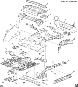 BODY MOLDINGS-SHEET METAL-REAR COMPARTMENT HARDWARE-ROOF HARDWARE Chevrolet Malibu (New Model) 2004-2007 Z69 SHEET METAL/BODY PART 3-UNDERBODY & REAR END