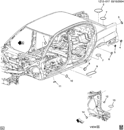 BODY MOLDINGS-SHEET METAL-REAR COMPARTMENT HARDWARE-ROOF HARDWARE Chevrolet Malibu (New Model) 2004-2007 Z69 PLUGS/BODY