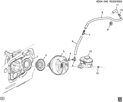 AUTOMATIC TRANSMISSION Cadillac CTS 2003-2003 DR,DU69 BRAKE BOOSTER & MASTER CYLINDER MOUNTING