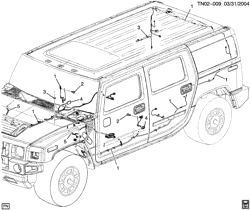 STARTER-GENERATOR-IGNITION-ELECTRICAL-LAMPS Hummer H2 2004-2004 N2(06) WIRING HARNESS/BODY (1ST DES)