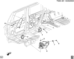 SUP. DE CARR. - AIR CLIM.- AUDIO/DIVERTISSEMENT Hummer H2 SUV - 06 Bodystyle 2005-2007 N2(36) SYSTÈME AUDIO/HAUT-PARLEURS