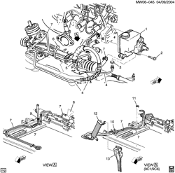 SUSPENSION AVANT-VOLANT Chevrolet Monte Carlo 2000-2003 W19-27 CANALISATIONS DE POMPE DE SERVODIRECTION (L36/3.8K)