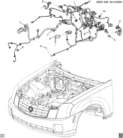 STARTER-GENERATOR-IGNITION-ELECTRICAL-LAMPS Cadillac CTS 2003-2004 D WIRING HARNESS/INSTRUMENT PANEL