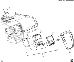 BODY MOUNTING-AIR CONDITIONING-AUDIO/ENTERTAINMENT Cadillac STS 2011-2011 D29 RADIO MOUNTING (YQ4,YQ6)