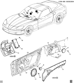 SUP. DE CARR. - AIR CLIM.- AUDIO/DIVERTISSEMENT Chevrolet Corvette 2005-2005 Y07 SYSTÈME AUDIO